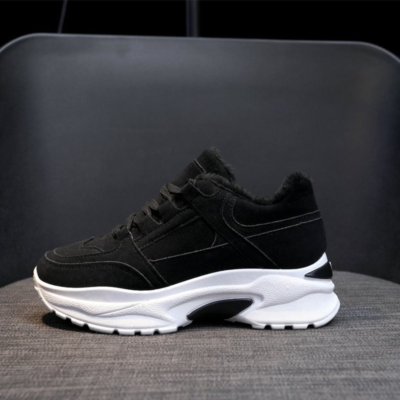 Dames laarzen sneakers winterschoenen platform sneakers pluche bont binnenkant veter dames casual schoenen laarzen