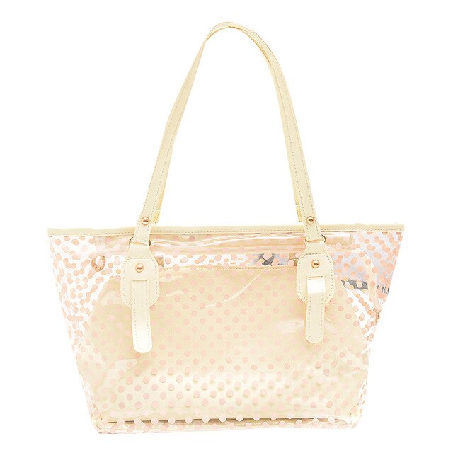 Ocardian Handtassen Zomer Tassen Voor Vrouwen Plastic Golf Punt Transparante Strand Schoudertas Handtas + Clutch M28: Beige
