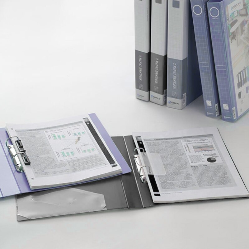 A4 Office File Folder 2 Holes D-Shape Loose Leaf Binder Document Holder Storage