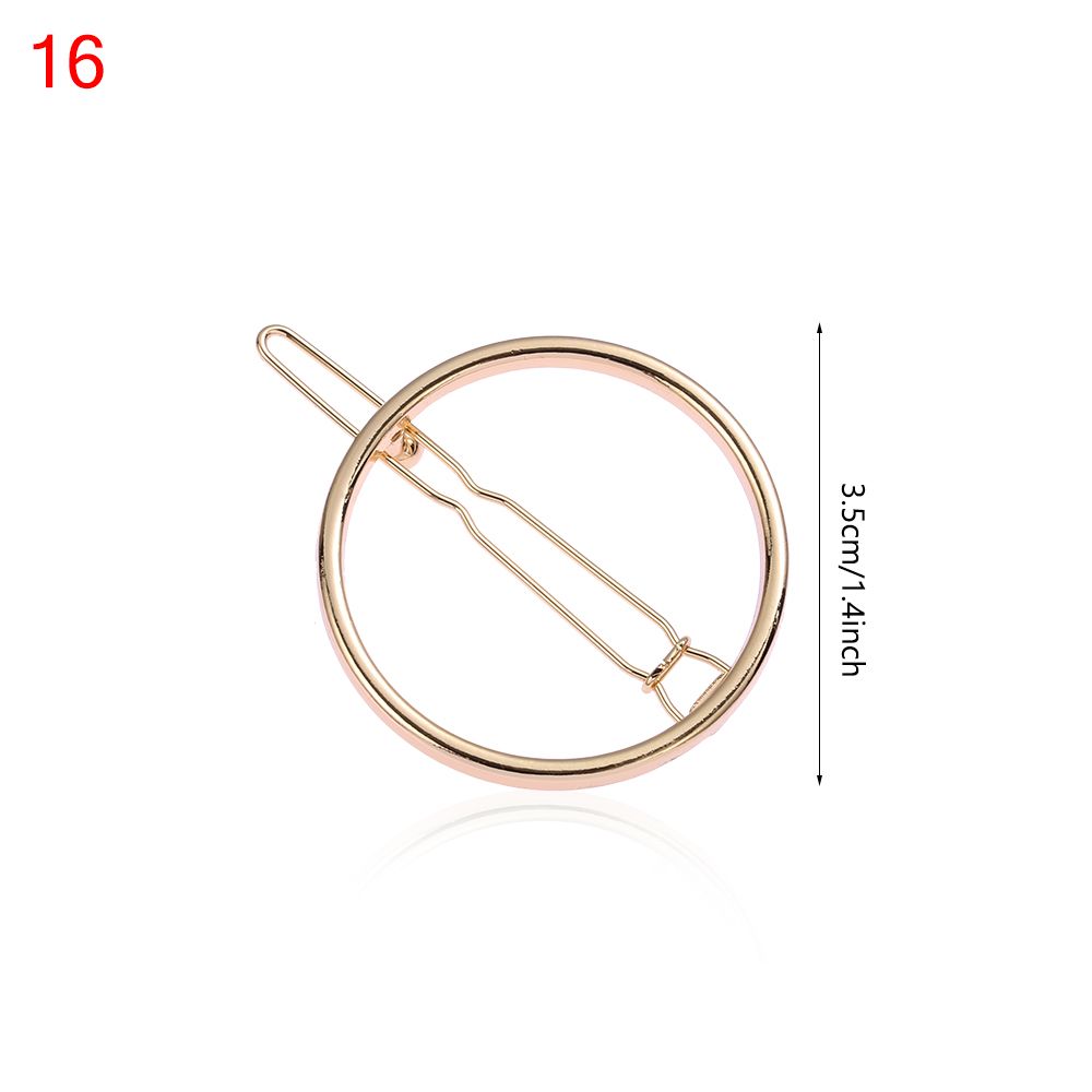 Horquillas de Metal a la para mujer, Clip para el cabello de pentculo Simple, horquilla de aleación geométrica, pasador de círculo de Luna, accesorios para el cabello para niñas: Champán