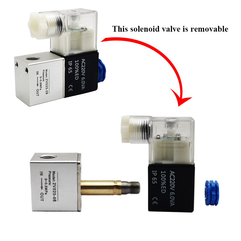 DC12V Pneumatic Air Solenoid Valve 2V025-08 – 2 Way 2 Position NC W/ 4mm Fittings