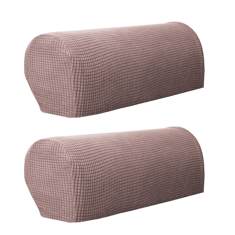Antiskli sofa armlenemøbelbeskyttelse for stoff og skinnsofa 2 stk pluss fløyels stretch sofa armlenetrekk: Gul
