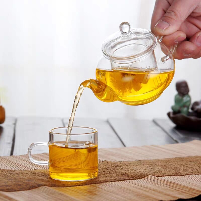 Transparent Teapot Heat Resistant Glass Teapot With Chinese Infuser Coffee Flower Tea Leaf Herbal Pot 250ml Durable Kettle