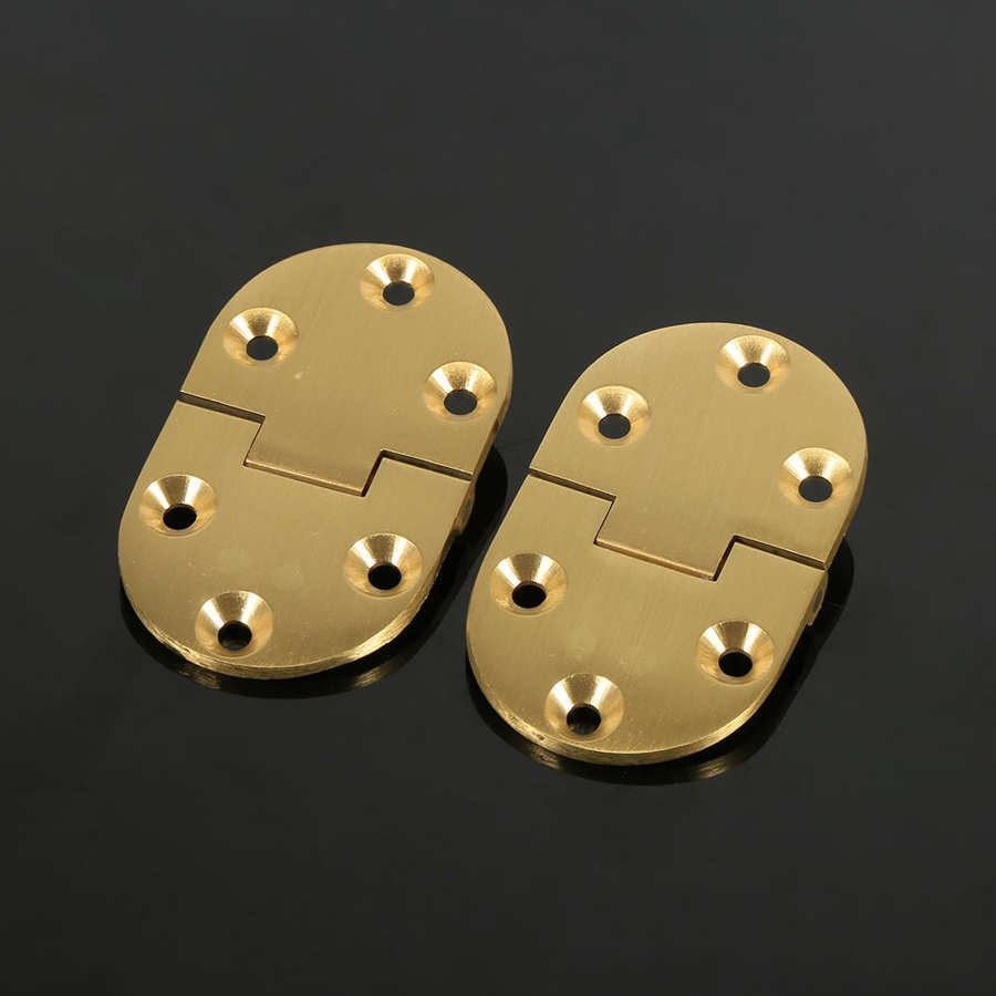 2Pcs Brass Butler Tray Hinge Furniture Accessories 2-1/2"x1-1/2" With Screws Folding Flap