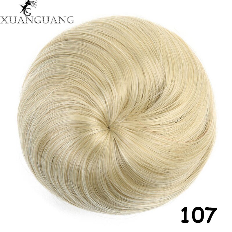 XUANGUANG Woman Hair Chignon Clip In Hairpiece Extensions Nine Colors High Temperature Fiber Hair Bun Donut Chignon: 107