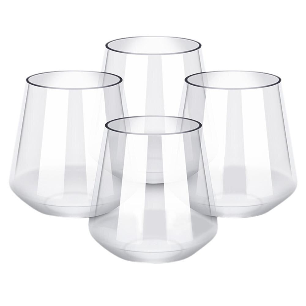 4 stks/set Wijn Glazen Transparante Whisky Onbreekbaar Plastic Vruchtensap Bier Cup Glas Onbreekbaar Drinkbeker Bar Drinkware: Default Title