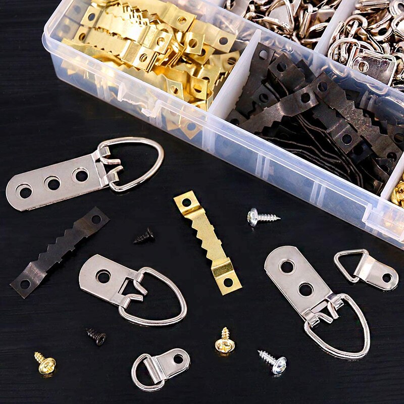 415pcs Photo Picture Frame Hanging Heavy Duty Assorted Picture Hangers Kit with Screws for Home Photo Wall Wall Mounting