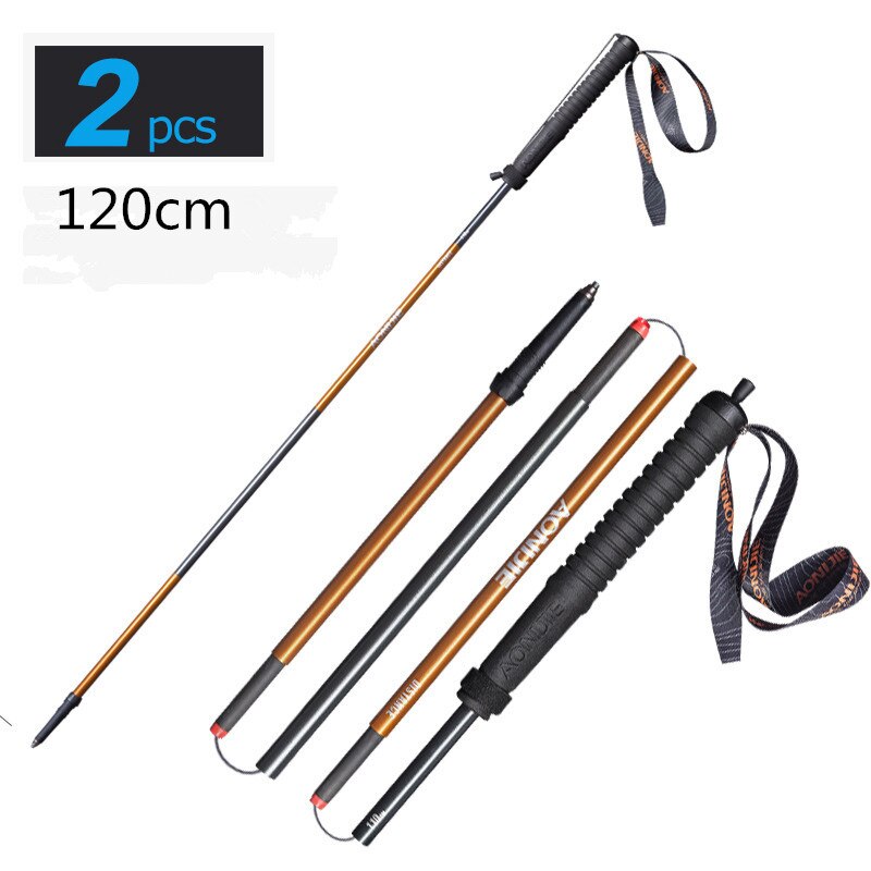AONIJIE E4102 M-Pole Folding Ultralight Quick Lock Trekking Poles Hiking Pole Race Running Walking Stick Carbon Fiber 110-120cm: 2 pcs E4102 120cm