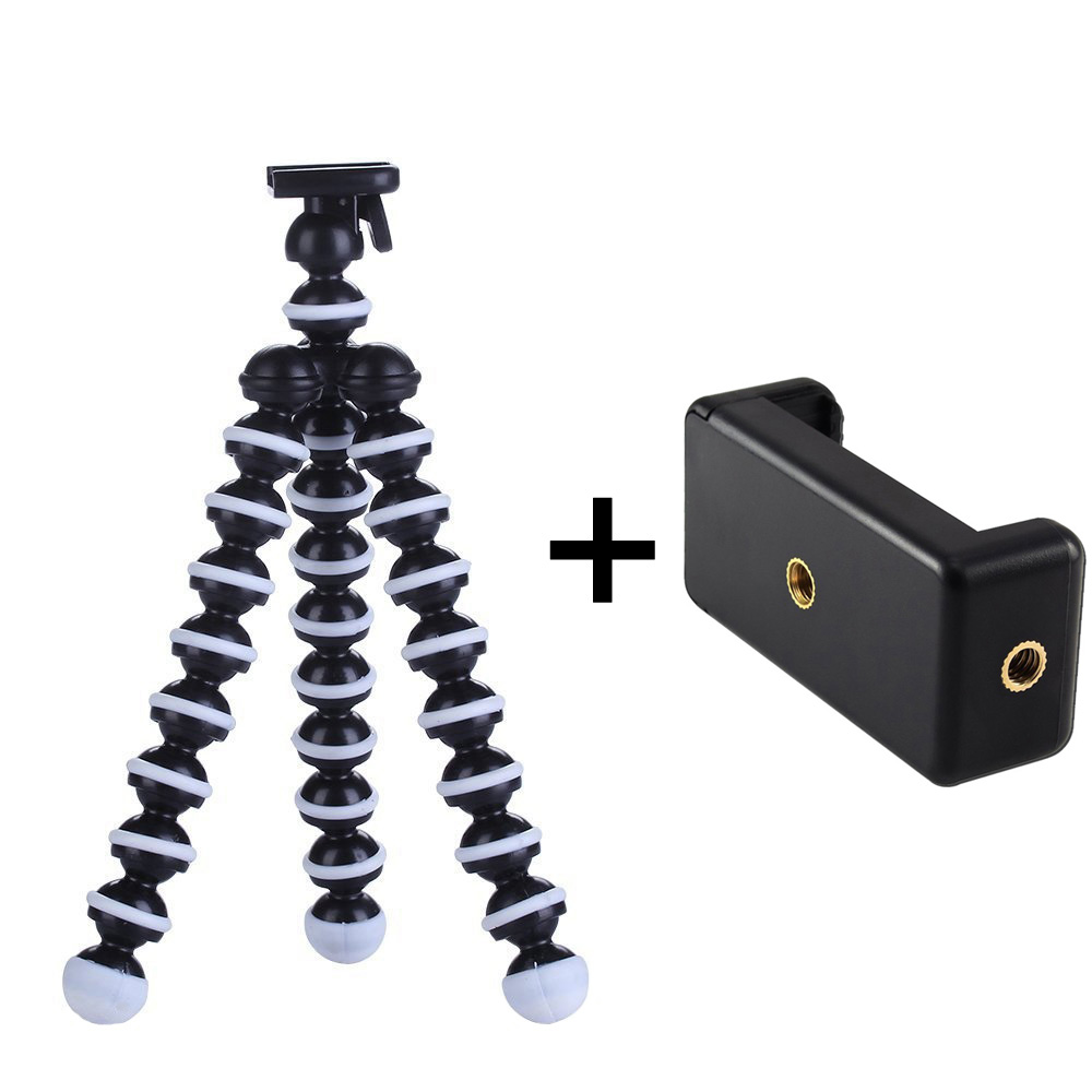 GAQOU – support de trépied Mini poulpe, support de téléphone Portable Flexible pour caméra Gopro, support de bureau pliable: Tripod with clip