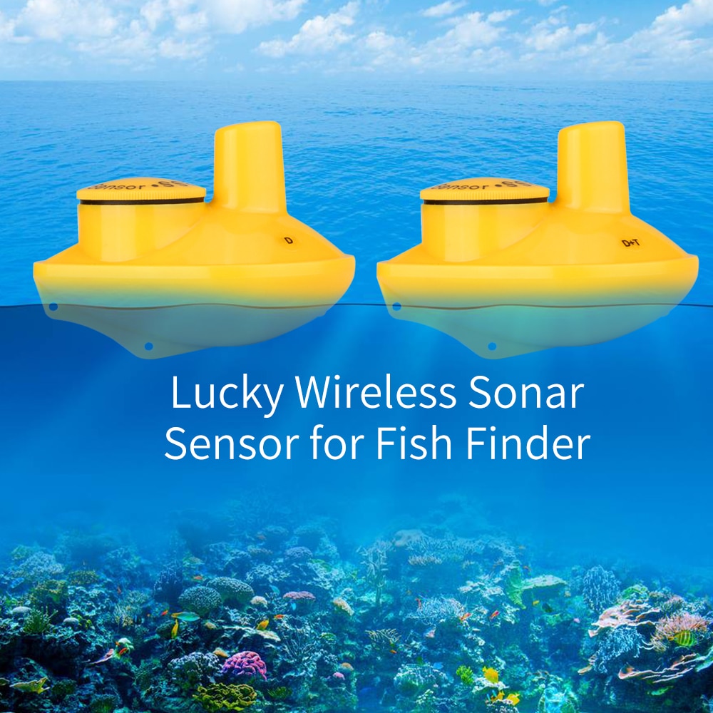 Lucky Draadloze Afstandsbediening Sonar Sensor Vissen Finder Transducer Met Waterdichte Afdichting Cover En Seal Ring 45M Waterdiepte