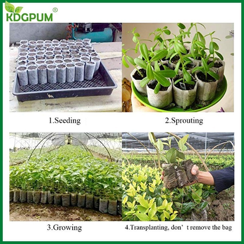 9 størrelser jardin biologisk nedbrydelige børnehaveposer plantevokseposer ikke-vævede stoffer frøplanter, miljøvenlige haveplanterposer