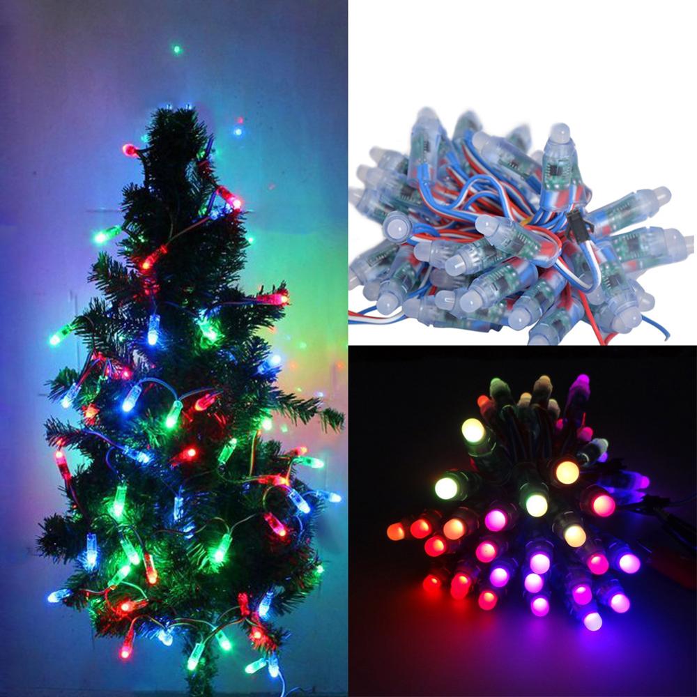 50pcs/Lot DC5V DC12V Input WS2811 Pixel Module,12mm LED String;Christmas Tree Lights;IP68 Waterproof With 3pin JST Connectors