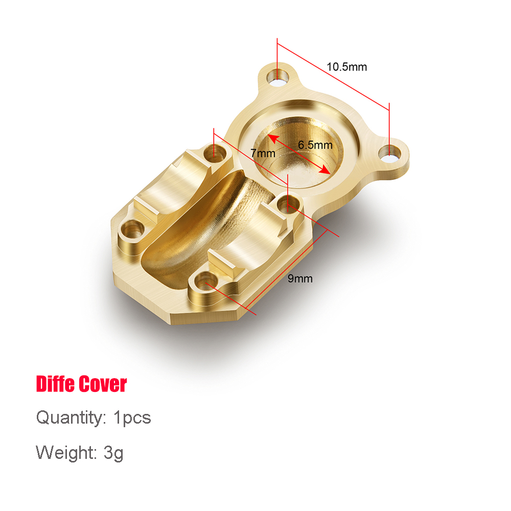 MIBIDAO-cubierta diferencial de latón, nudillo de dirección, adaptador hexagonal, acoplador de peso para Axial SCX24 1/24 RC, piezas de mejora de coche, accesorios: Blanco