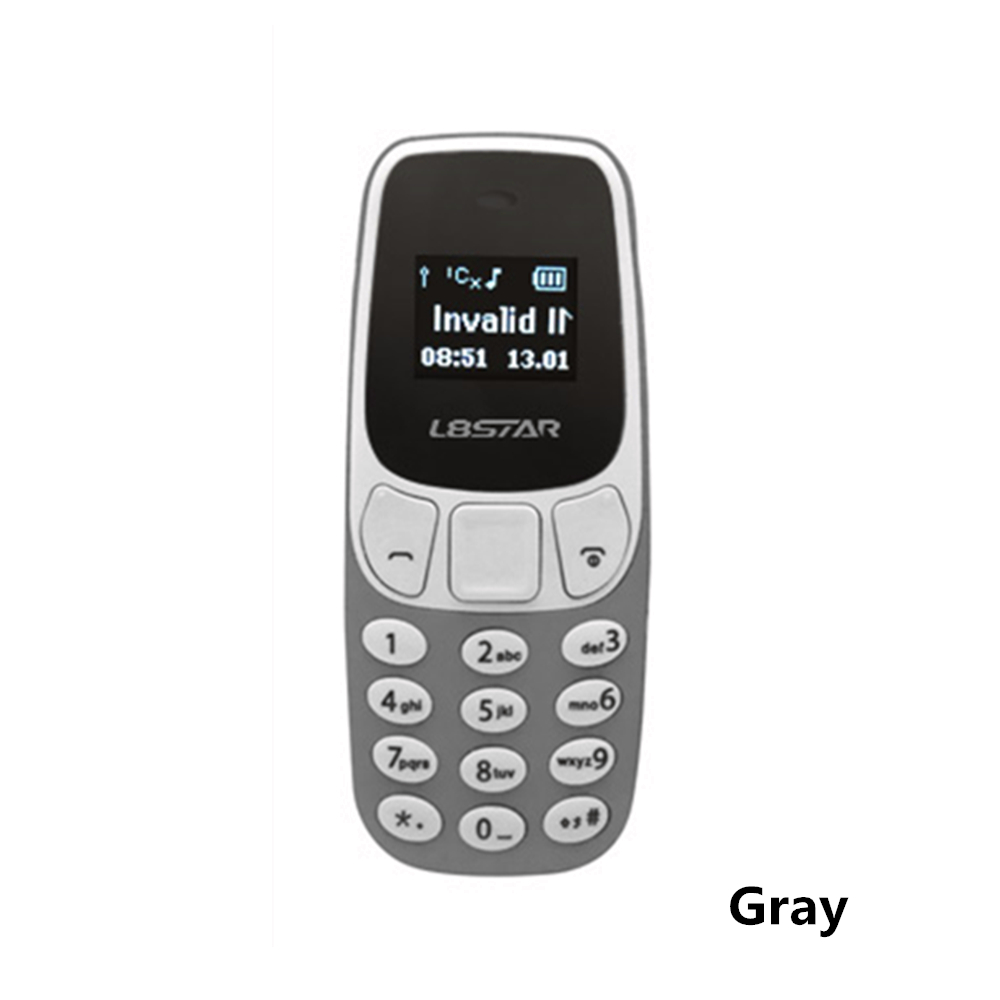 L8star Mini téléphone changeur de voix GSM 2G/3G téléphone portable BM10 BM90 sans fil Bluetooth écouteur Bluetooth cadran téléphone avec lecteur Mp3: BM10 Grey