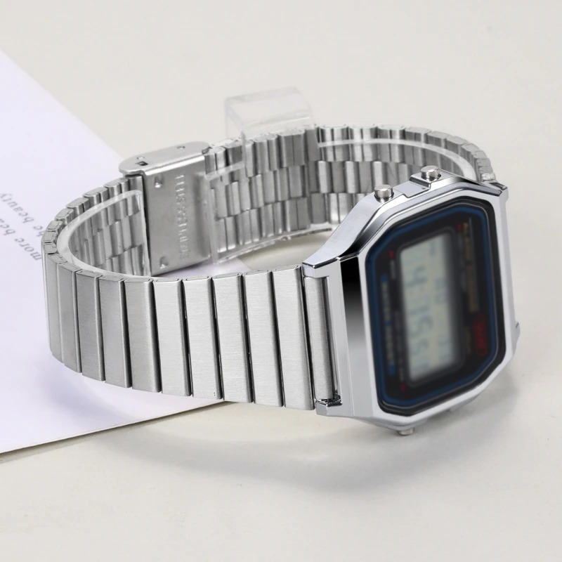Bracelet en acier inoxydable, 18mm 20mm, pour CASIO F-91W/A158/A159/A168/A169/B650/AQ230 /AE500W, Bracelet de montre en métal Ultra-fin