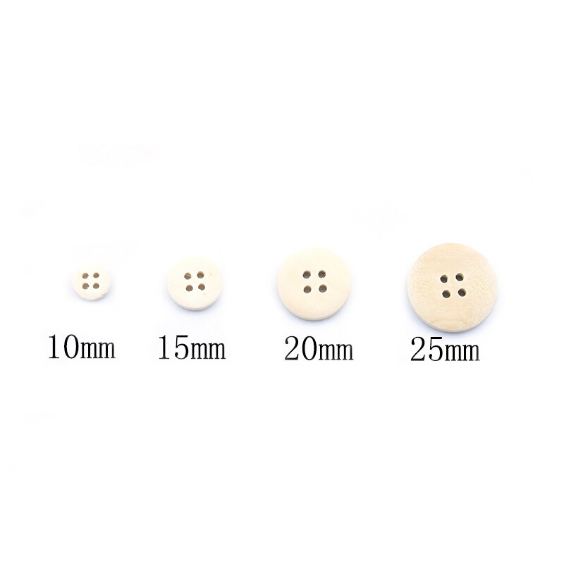 50 stk/parti 10/15/20/25mm naturlige farver 4- huller knapper træknapper håndværk gør-det-selv babytøj tilbehør knapper til håndværk