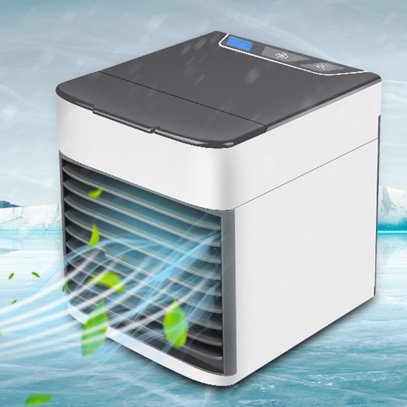 Mini aire acondicionado portátil, Humidificador purificador de aire, aire acondicionado en 7 colores, USB, ventilador de escritorio con 2 tanques de agua para el hogar: 2