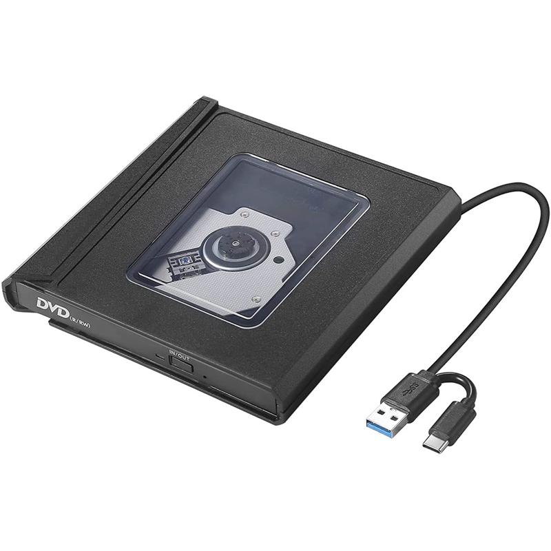 Externe Dvd Drive, Usb 3.0 Type-C Draagbare Cd Speler Voor Laptop, dvd Rom Speler CD-RW Compatibel Met Laptop Desktop Pc: Default Title
