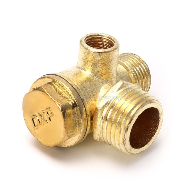 3-port Zinc Alloy Air Compressor Check Valve Central Pneumatic Valves Thread 90 Degree D18