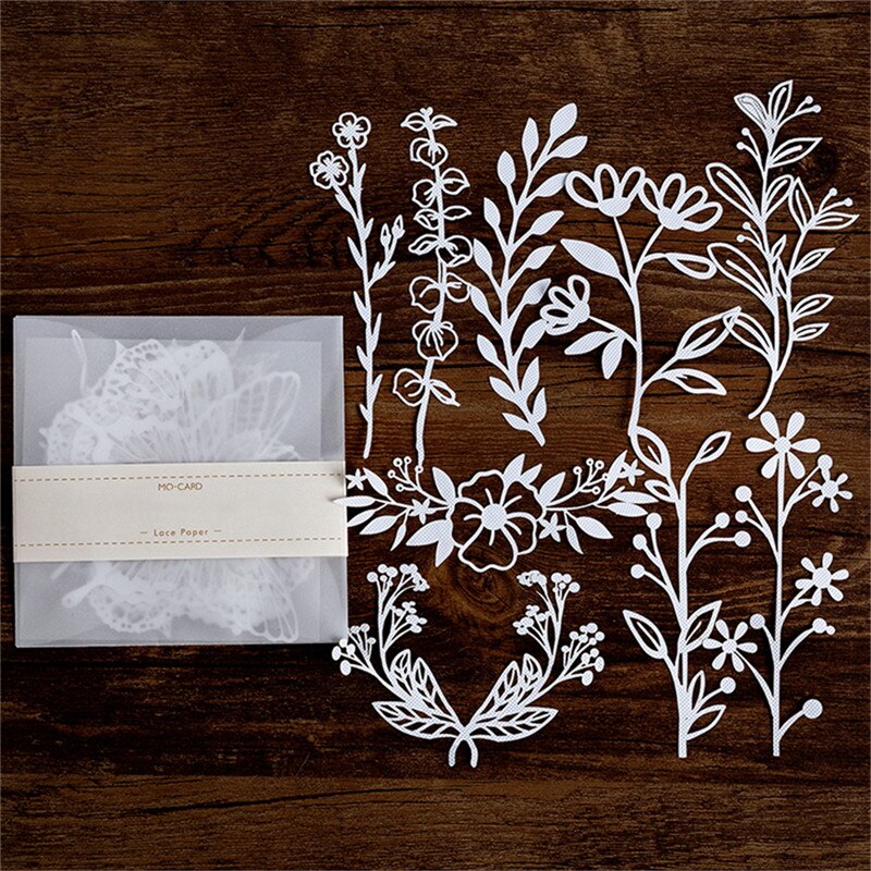 Kokorosa Lace Paper Hollow Tableware Decoration Packaging Pattern Round Windowed Square Door Scrapbook Paper Wrapping Paper: 7