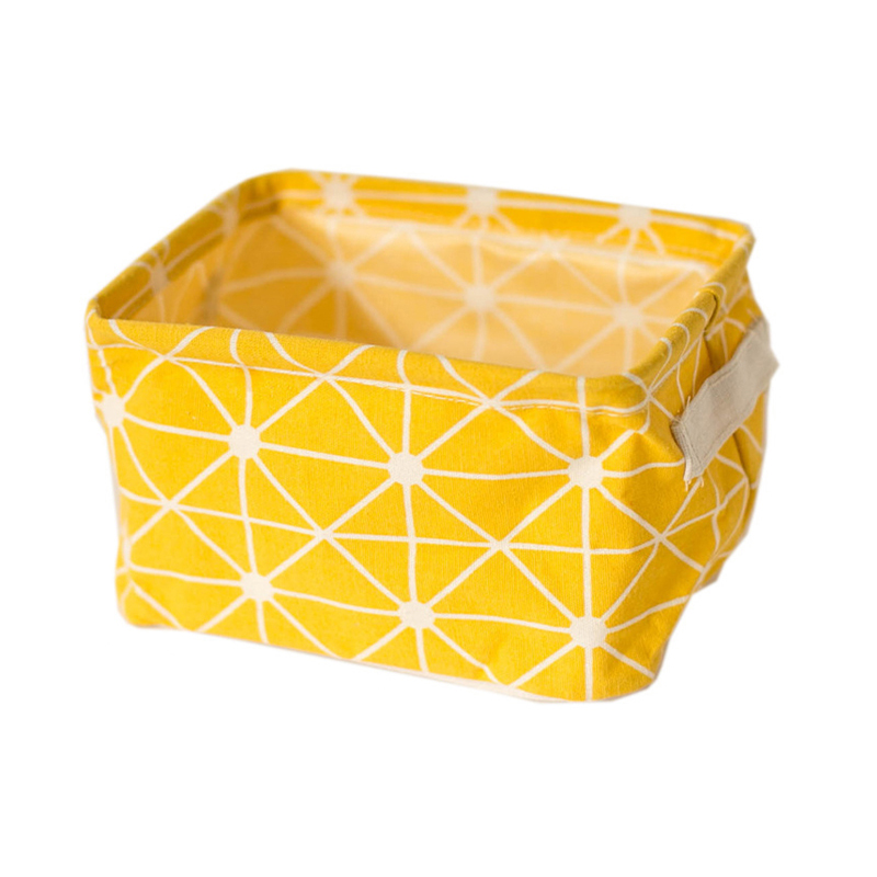 Foldable Canvas Storage Basket With Handle Cosmetic Toy Organizer Underwear Socks Clothes Storagebag Office Stationery Organizer: Burgundy