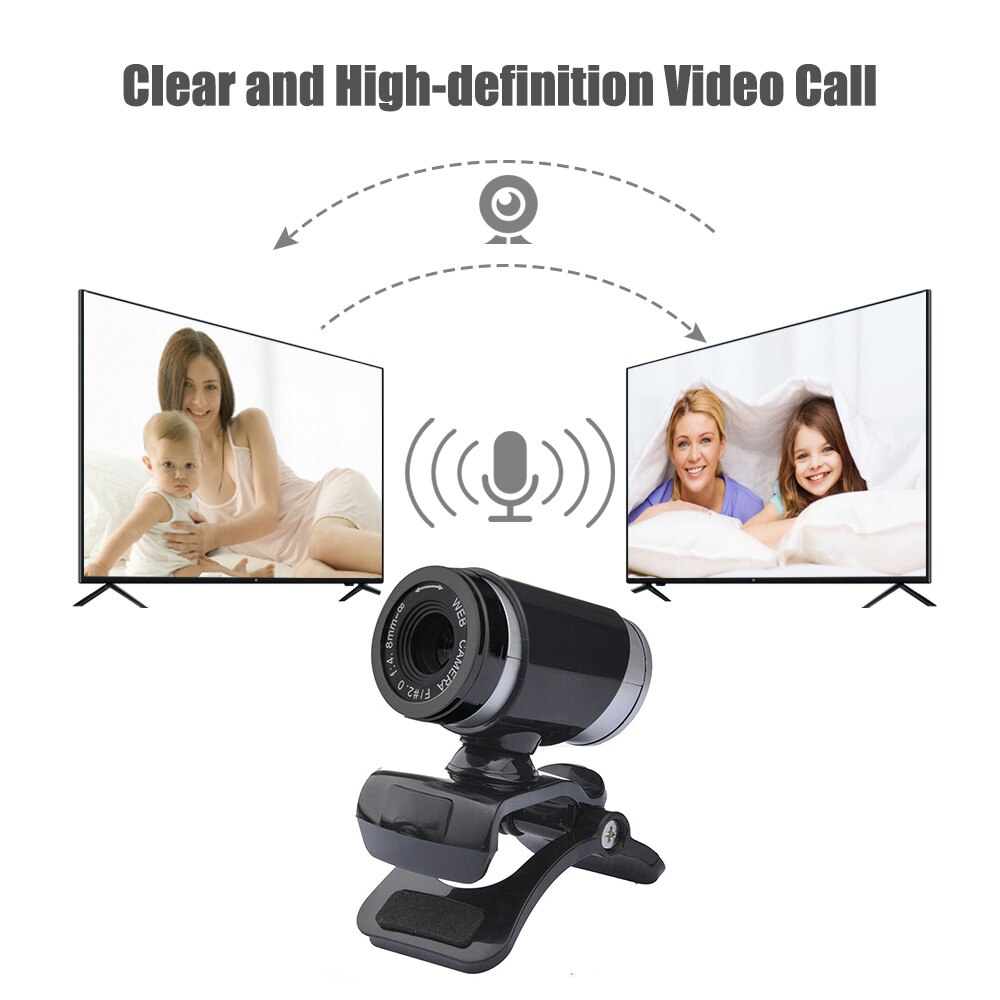 12MP Usb Webcam 2.0 High-Definition Web Camera Met Microfoon Clip-On Base 60FPS Webcam Voor Laptop computer Video Call