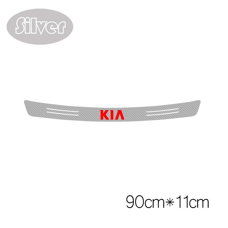 1 stk auto styling bagkofanger beskyttelse kulfiber mærkat til kia rio ceed sportage cerato soul sorento  k2 k5 tilbehør: 90cm x 11cm sølv