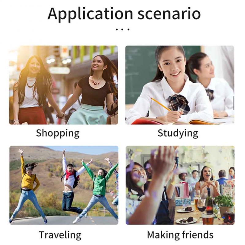 Portable Mini Wireless Smart Translator 68 Languages Two-Way Real Time Instant Voice Translator APP Bluetooth 4.2 Multi-Language