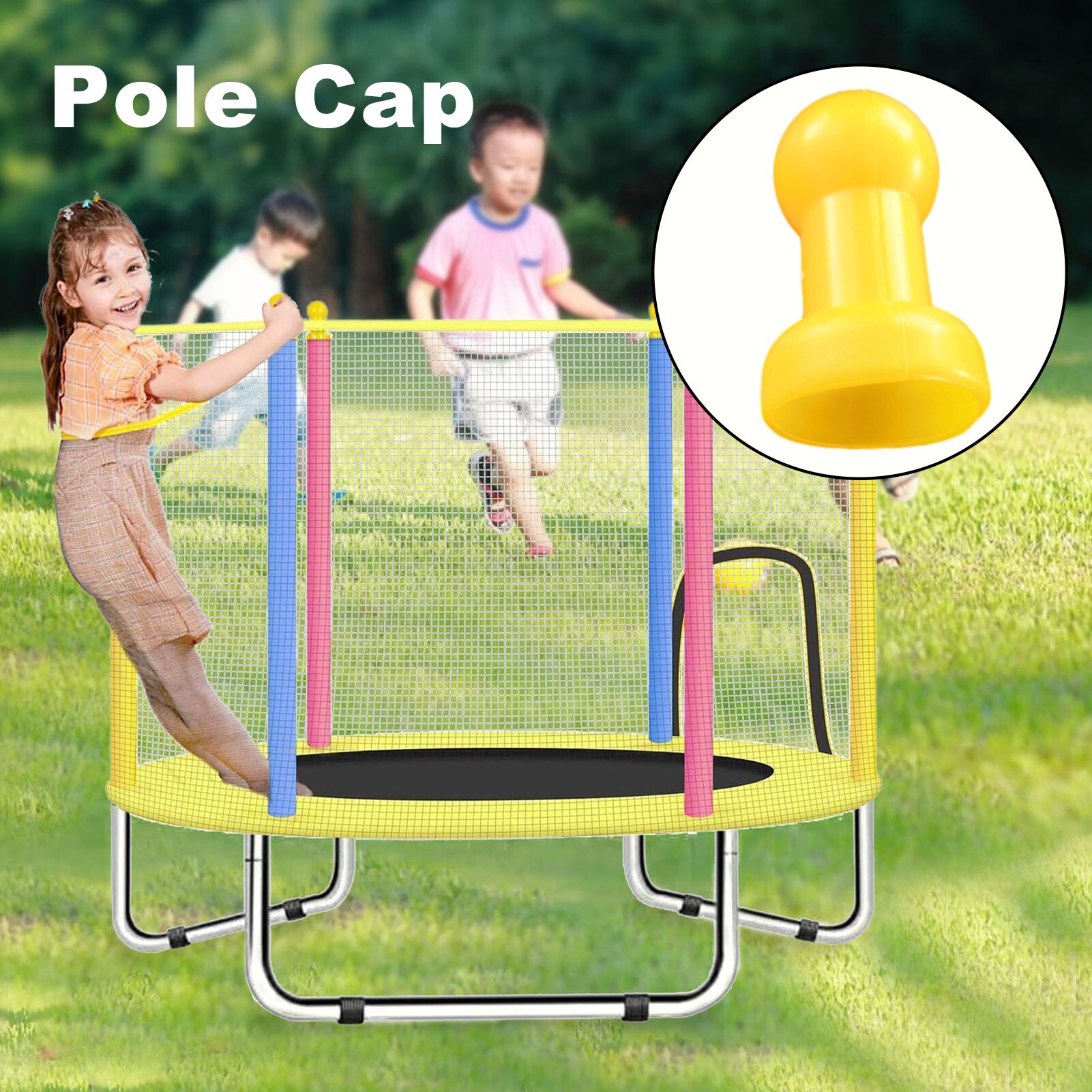 Trampoline Pole Cap Stalen Buis Top Cover Geel Plastic Cover Voor Kinderen Trampoline Outdoor Sport Accessoires