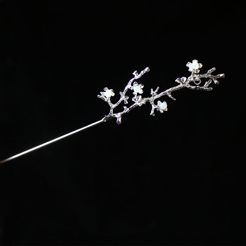 Ancient style Hairpin Hair Stick Step shake Hanfu accessories Headwear Super fairy Kanzashi Long Tassel Handwork Hair Ornaments: Silver C