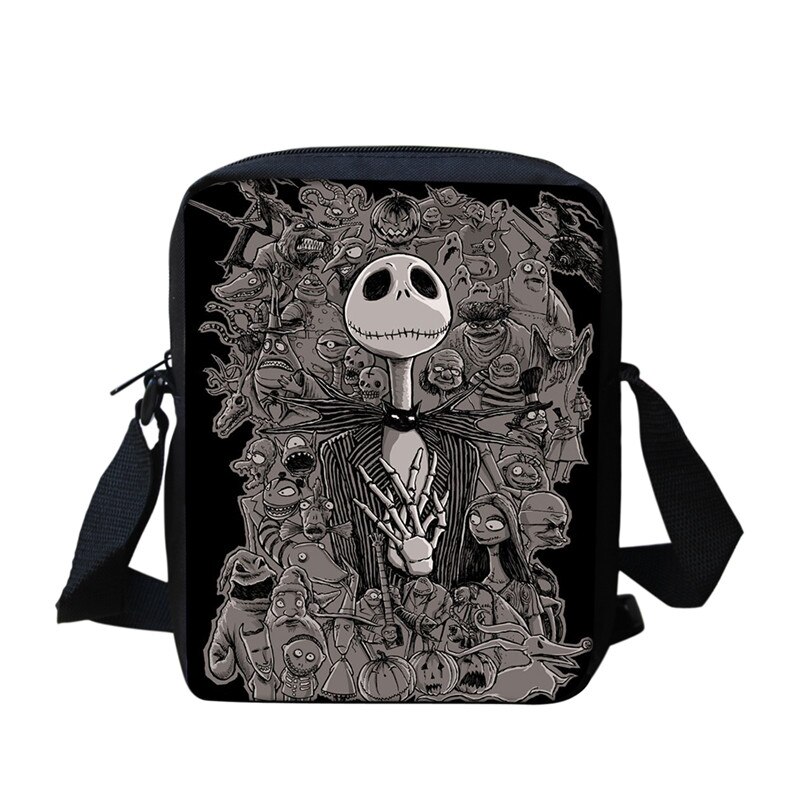 FORUDESIGNS Halloween Jack Pattern Bags For Teenager Girls Small Flaps Female Shoulder Bags Casual Ladies Messenger Bags: Dark Grey