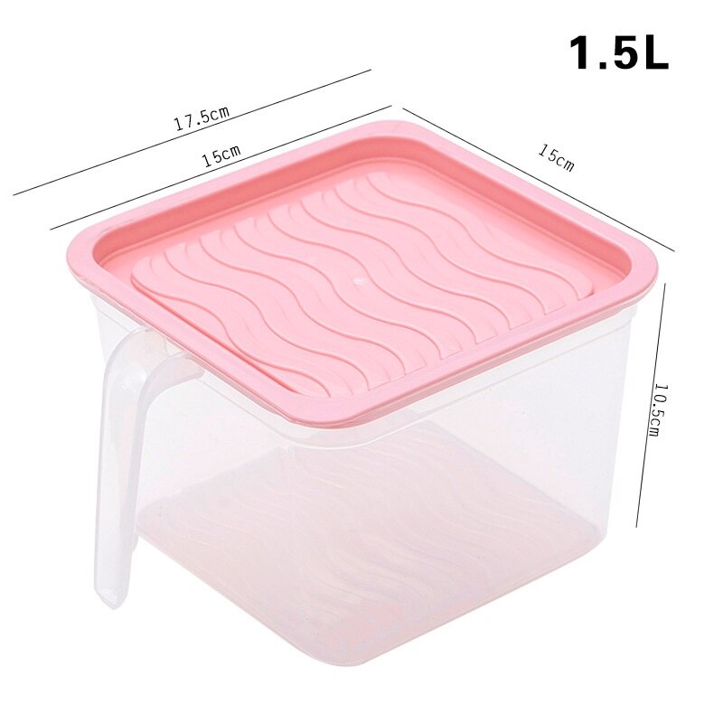 Transparent PP Refrigerator Storage Box Grains Beans Storage Box With Handle Fridge Cabinet Freezer Organizer Kitchen Gadgets: 02