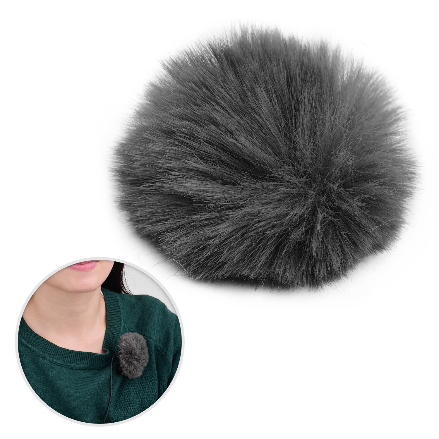 Clip-on Lavalier Microphone Photography Accessories Windscreen Furry Windshield Compatible with Boya M1 and Other Most Lapel Mic