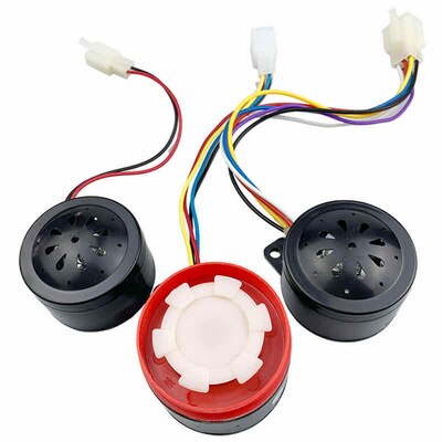 Elektrisk trehjulssykkel og firehjulet elektrisk scooterhorn ,12v 48-60v universell 4 i 1 bakover stemmeshorn med 6 ledninger