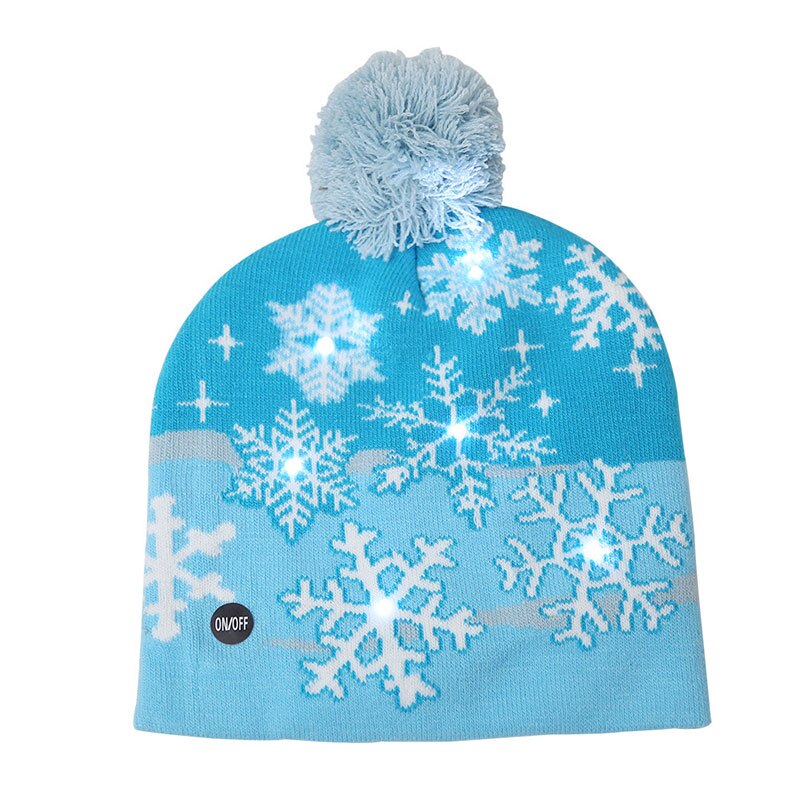Gorros de Navidad para niños y adultos, gorro de punto de alce de Papá Noel, con luz LED, decoración Navidad, 1 ud.: C