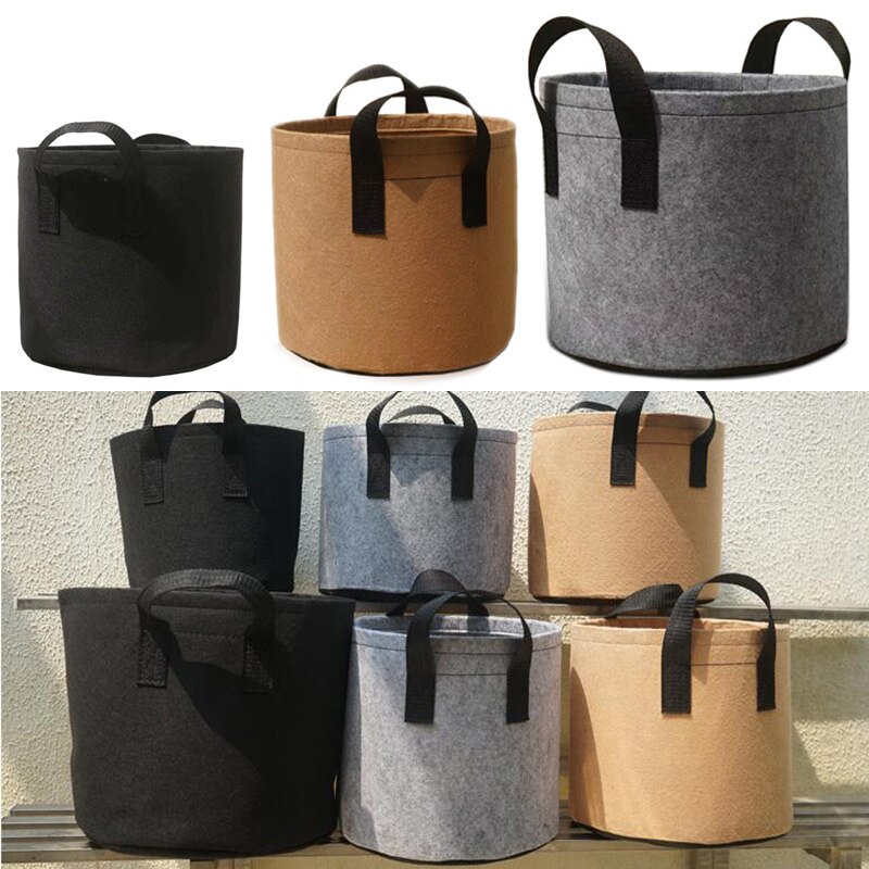 5 Pack Anlage Aussaat Wachsen Taschen Gemüse Blume Topf Pflanzer Kartoffel Garten Topf Anlage Wachsenden Taschen 2/3/5/7/10 Gallonen