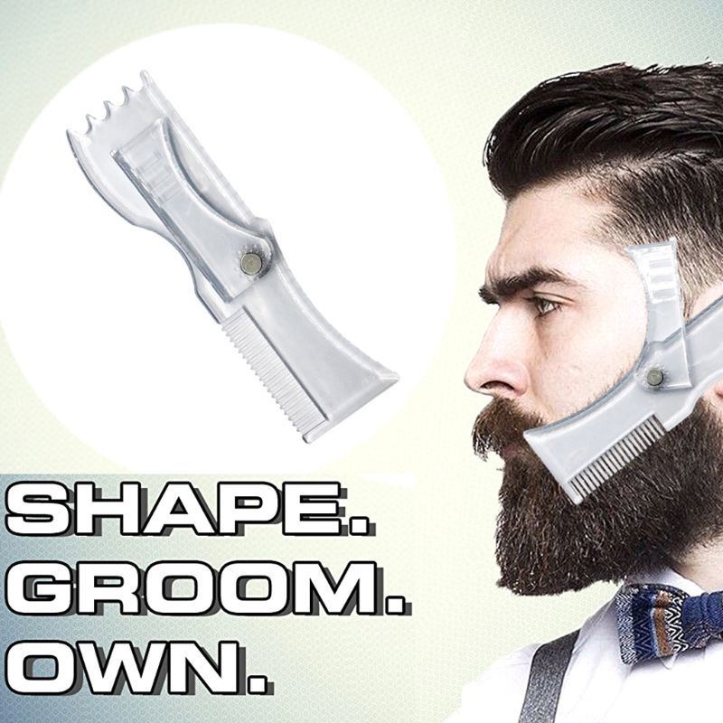 Beard Styling Template Stencil Hair Beard Comb for Men Lightweight and Flexible Fits All-In-One Beard Shaping Tool