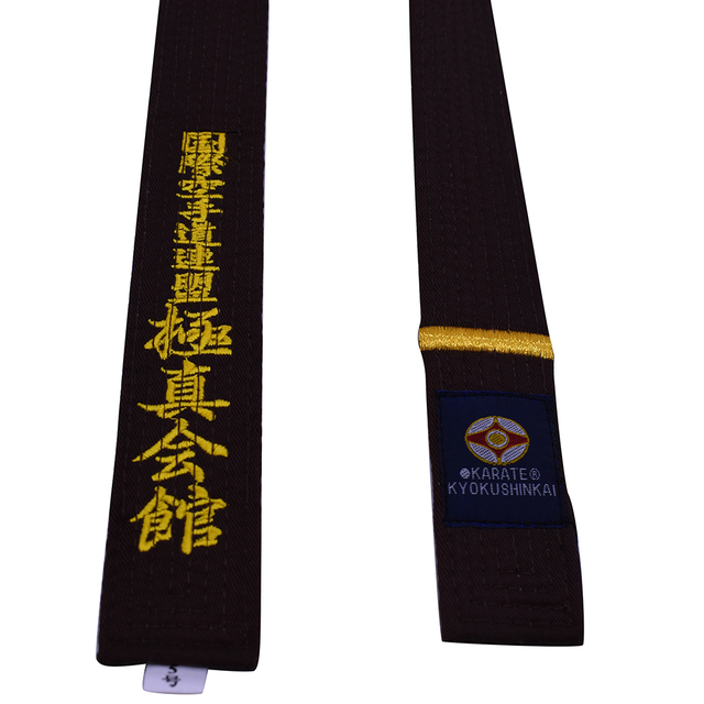 Professionele Kyokushin Kai Karate Riemen Iko Borduren Riemen Oranje Kleur Karate Riem 1 dan Brown Taekwondo Wkf Riemen: Brown 1 Dan / 240cm