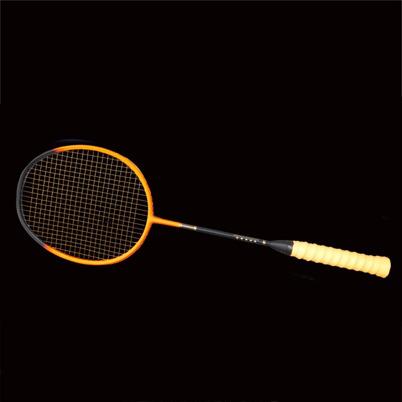 Full Carbon Badminton Racket 5U Single Badminton Racket Ultra-light Badminton Racquet For Competition Training: Orange