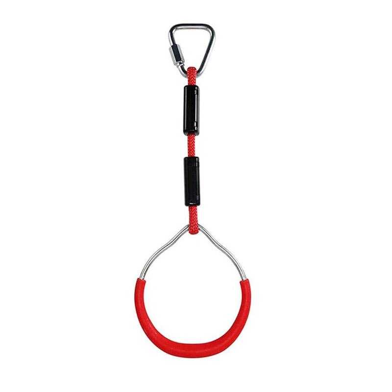 Farverige gynge gymnastikringe udendørs baghave legesæt legepladsudstyr forhindringsring til børnetræningstilbehør: Rød