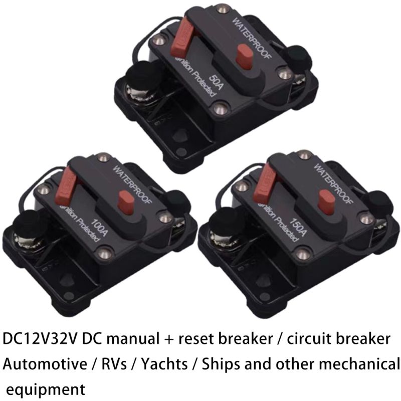 1 pcs 30a 40a 50a 60a 70a 80a 100a 120a 150a 200a 250a 300a ampères disjoncteur fusible réinitialisable 12-48v dc voiture bateau auto étanche