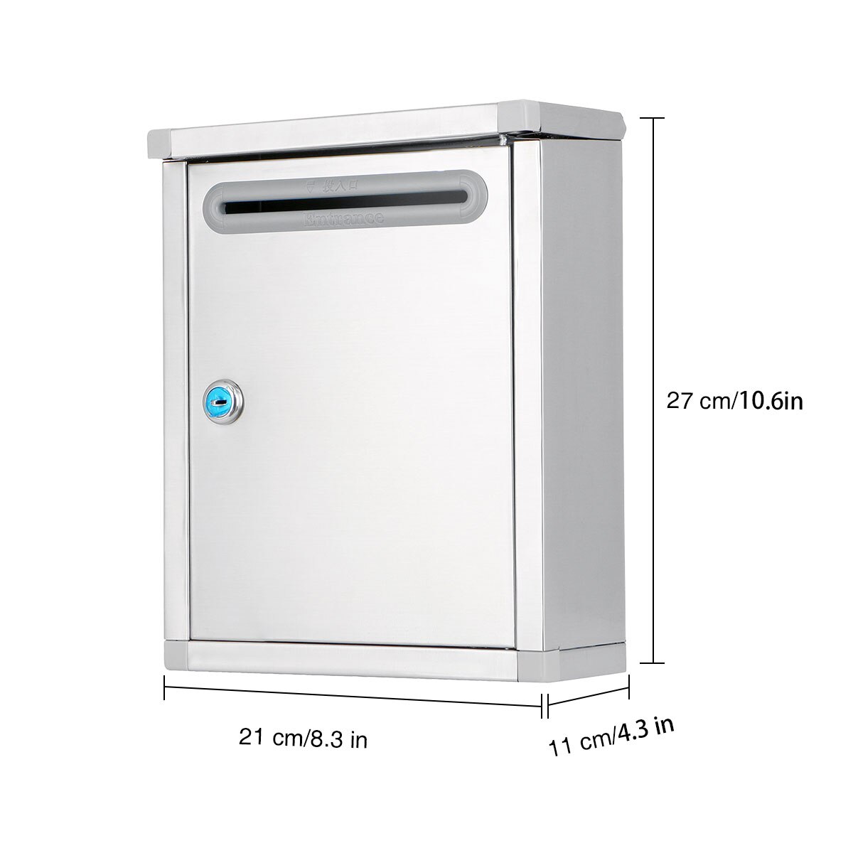 Wall Mounted Lockable Mailbox Outdoor Stainless Steel Letter Post Box Security Suggestion Box Decorations For Home Garden