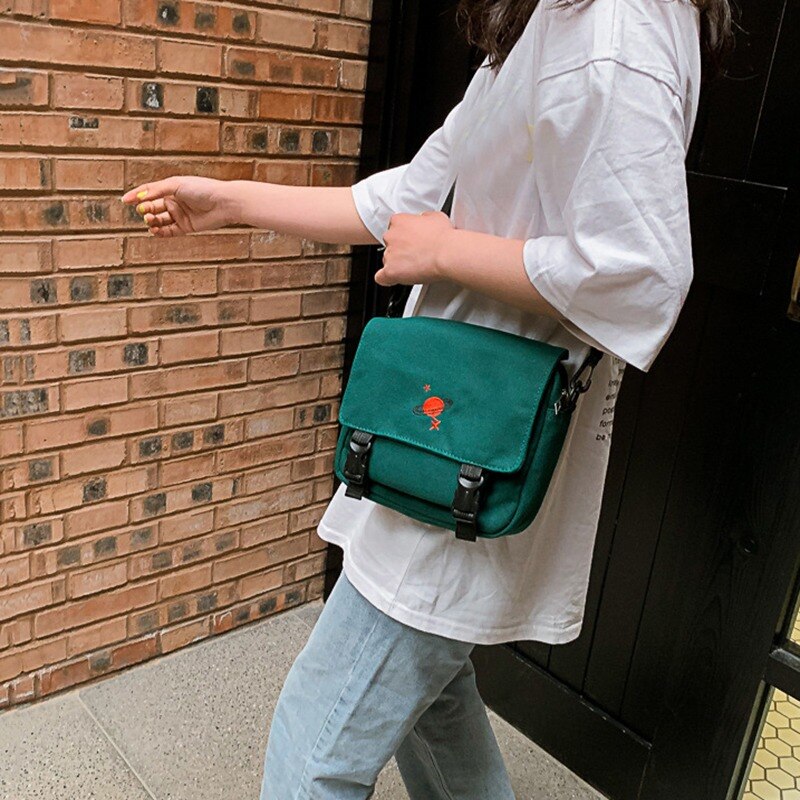 Corduroy College Style Shoulder Bag Messenger Bags Mini Crossbody Messenger Bags For Women Student Girl Korean Version Flap Bag: green 5