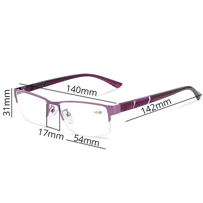 Rvs Leesbril met Dioptrie mannen Bril Gafas de Lectura Verziend Brilmonturen voor Vrouwen Mannen + 1 1.5