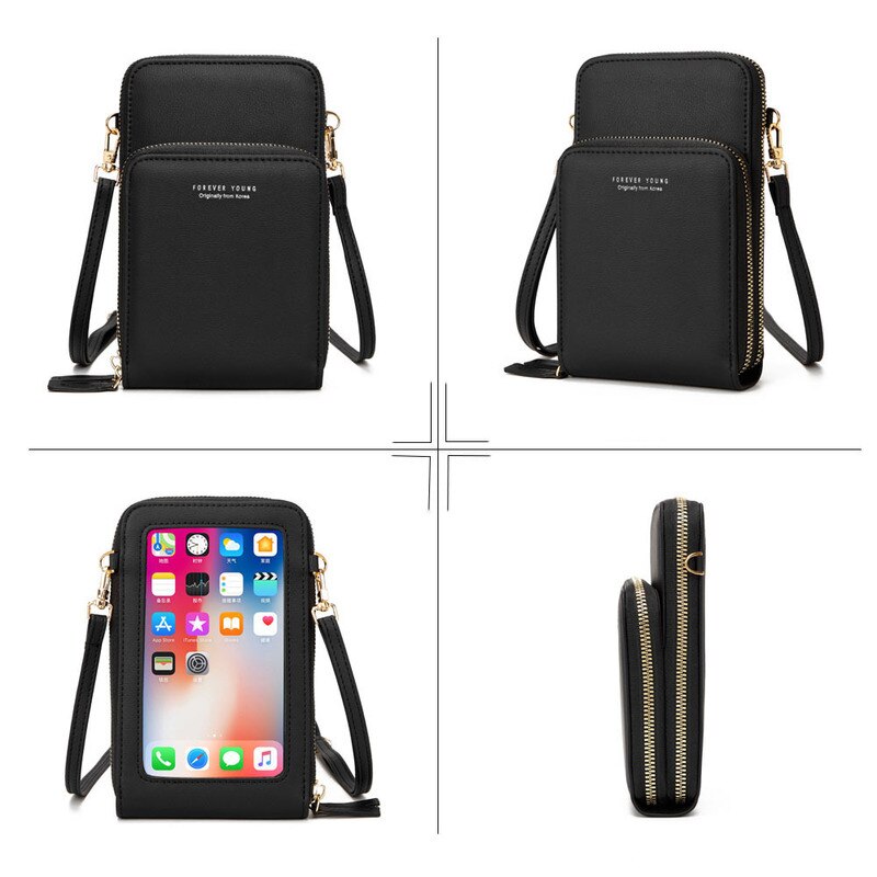 Sac de téléphone universel en cuir imperméable multifonctionnel d'écran tactile pour Samsung/iPhone/Huawei/Xiaomi