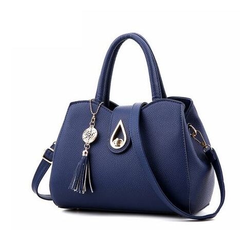 Zuid KoreaWomanTrend Lederen Messenger Tassen Handtassen Luxe Handtassen Vrouwen Tassen Hanger Shell Tas HP330Z-C: Blue