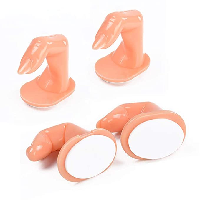 2 stk praksis finger nail art praksis finger plast fingre med negle til hånd nail art træning display dekorationsværktøjer