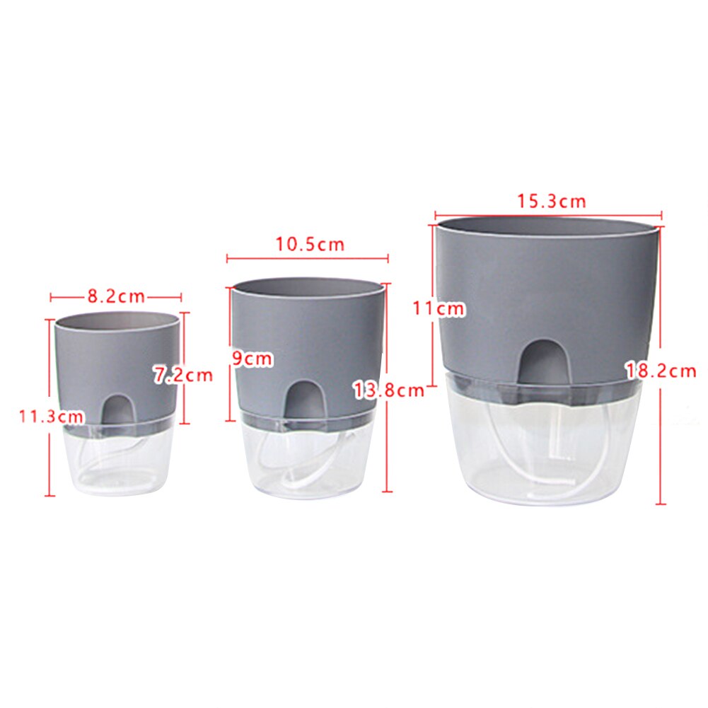 Dual Layer Irrigate Flower Pot Vase Hanging Plastic Wall Planter Basket Planting Round Automatic Watering Planter