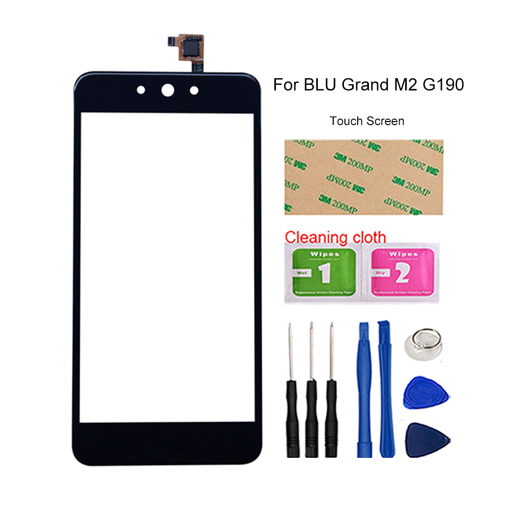 Sensor de Panel táctil para blugrand M2 G190, digitalizador de pantalla táctil, piezas de montaje de Panel de vidrio frontal