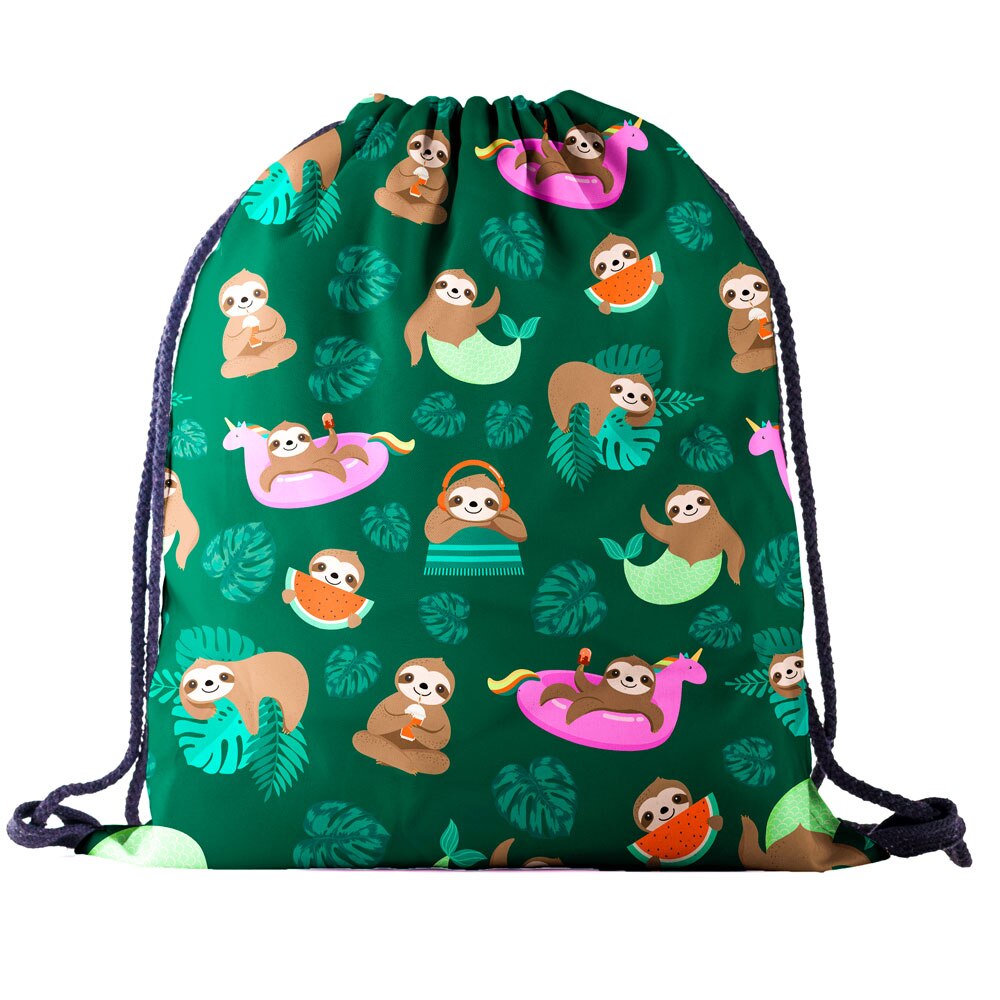 Quem se importa criança saco de sapato para a escola crianças cordão bolsa corda mochila ginásio 3d impressão sacos de pano pequenos desenhos animados sacos de presente: bpa701045